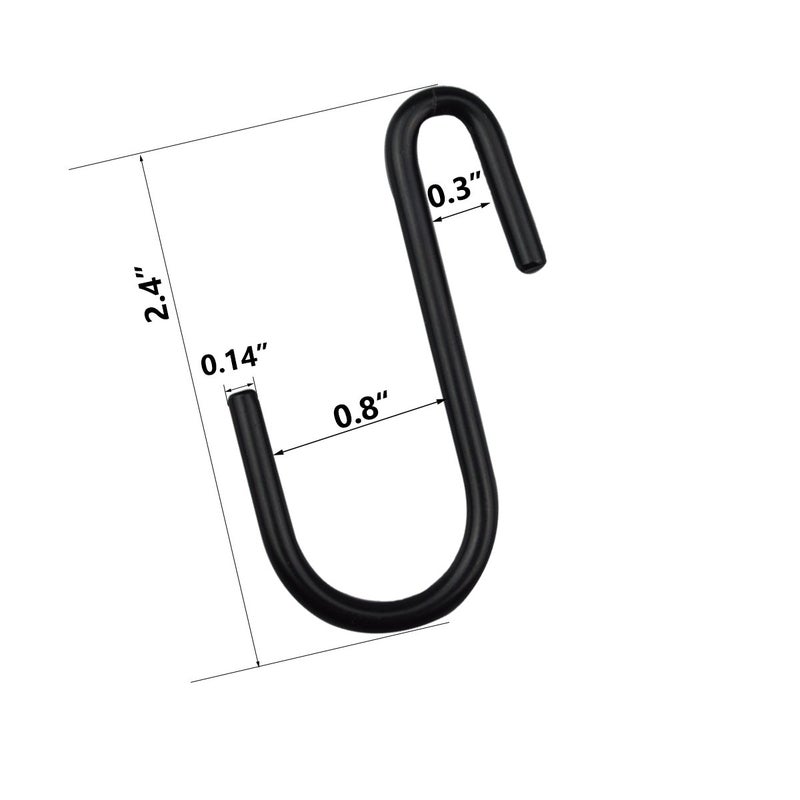 Gutapo 24 Pack Black S Shaped Hooks Small Hanging Hangers for Bathroom Bedroom Office Kitchen Garden - Image 2